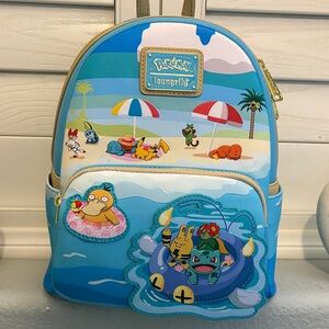 Loungefly Pokémon Beach Adventure Kids Backpack - Blue and White & Wallet